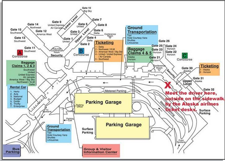 Spokane Airport Map